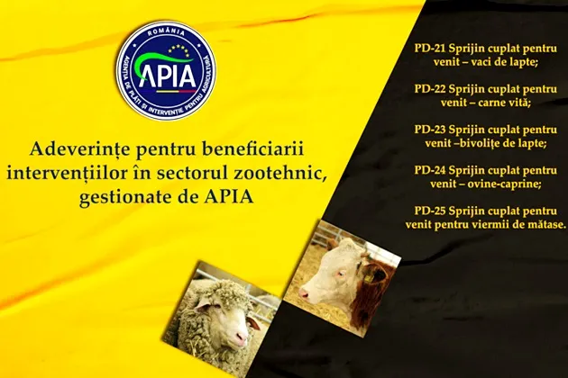 APIA eliberează adeverințe fermierilor crescători de animale care doresc să acceseze credite bancare
