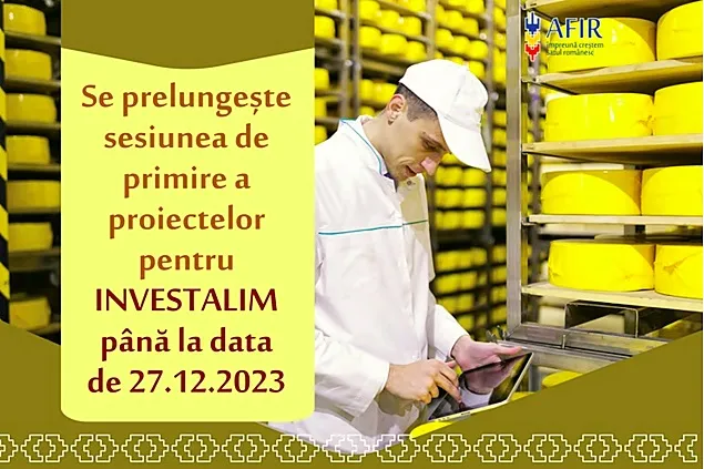 AFIR: Depunerea solicitărilor de finanțare prin INVESTALIM continuă până pe 27.12.2023