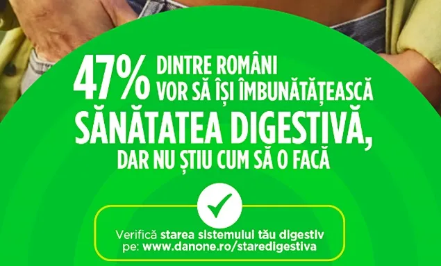 Studiu Danone: 47%dintre români își doresc o sănătate digestivă mai bună