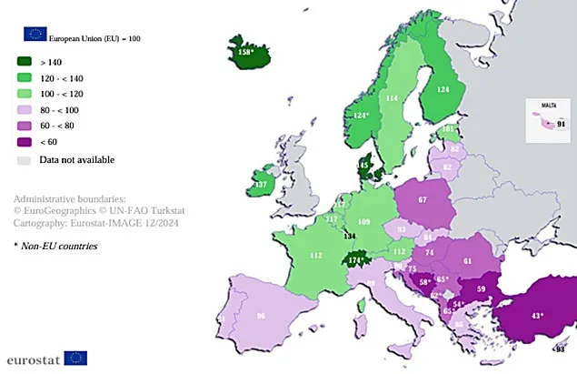 Eurostat: În continuare, România are cele mai mici prețuri la alimente (Date definitive)