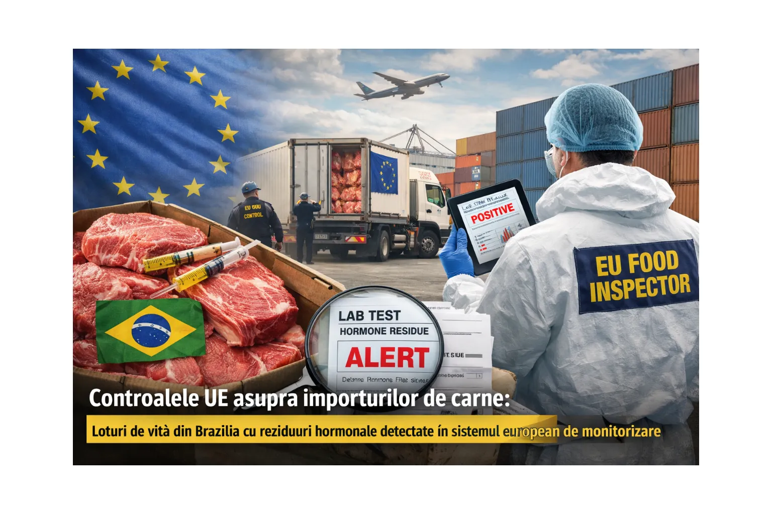 Controalele UE asupra importurilor de carne: loturi de vită din Brazilia cu reziduuri hormonale detectate în sistemul european de monitorizare