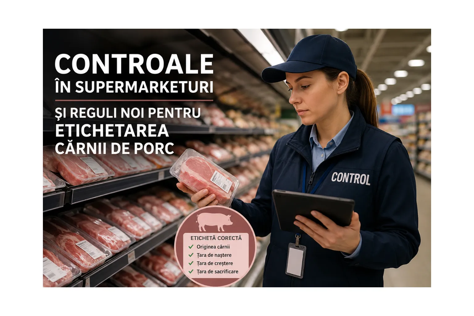 Controale în supermarketuri și reguli noi pentru etichetarea cărnii de porc