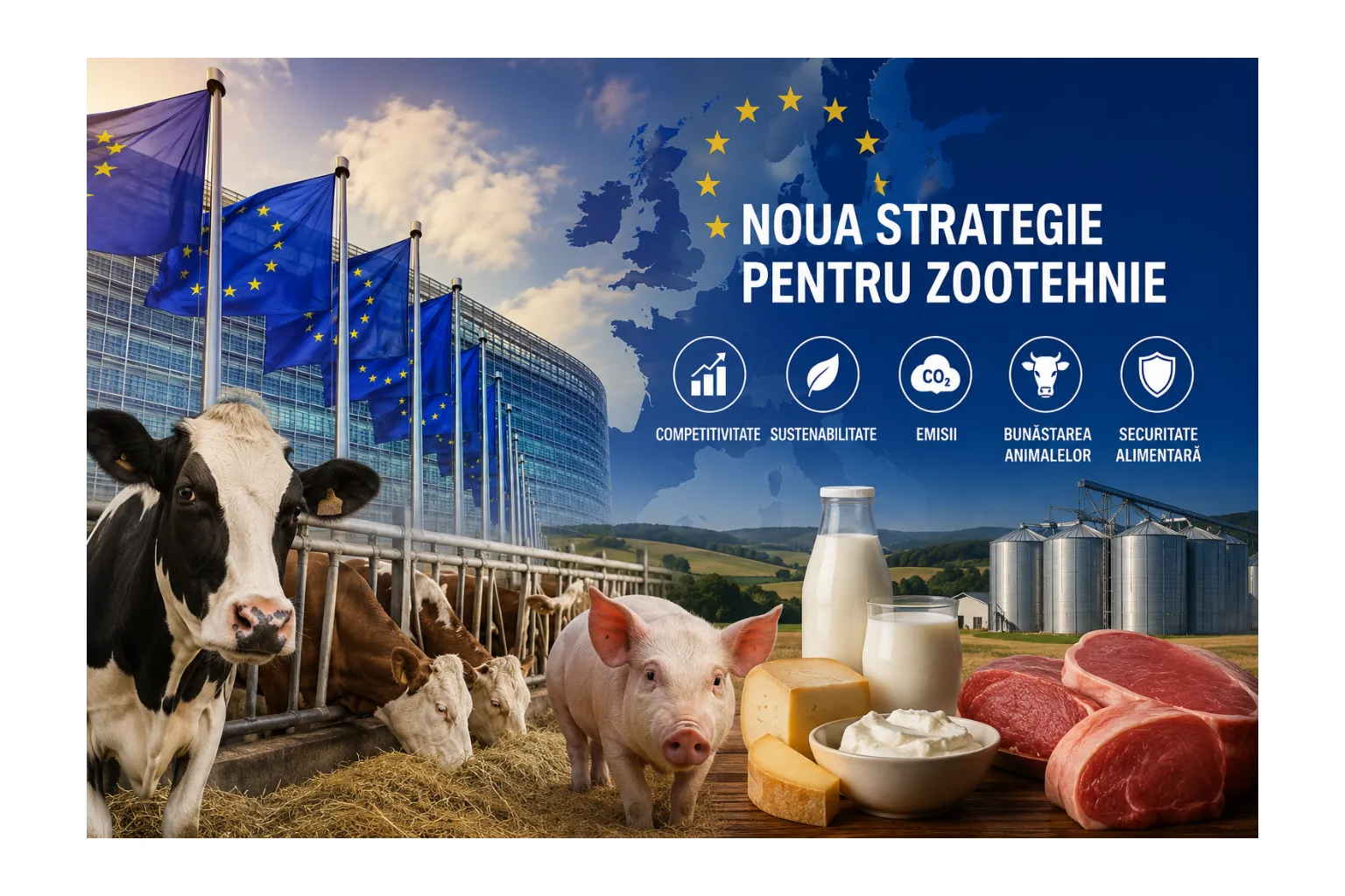 Bruxelles pregătește noua strategie pentru zootehnie. Ce se schimbă pentru industria cărnii și a laptelui?
