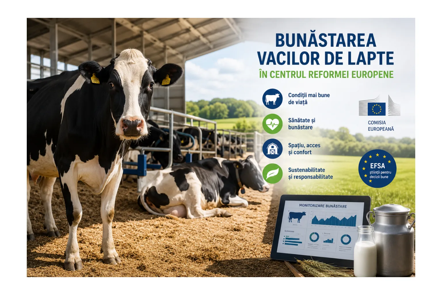Bunăstarea vacilor de lapte intră în centrul reformei europene