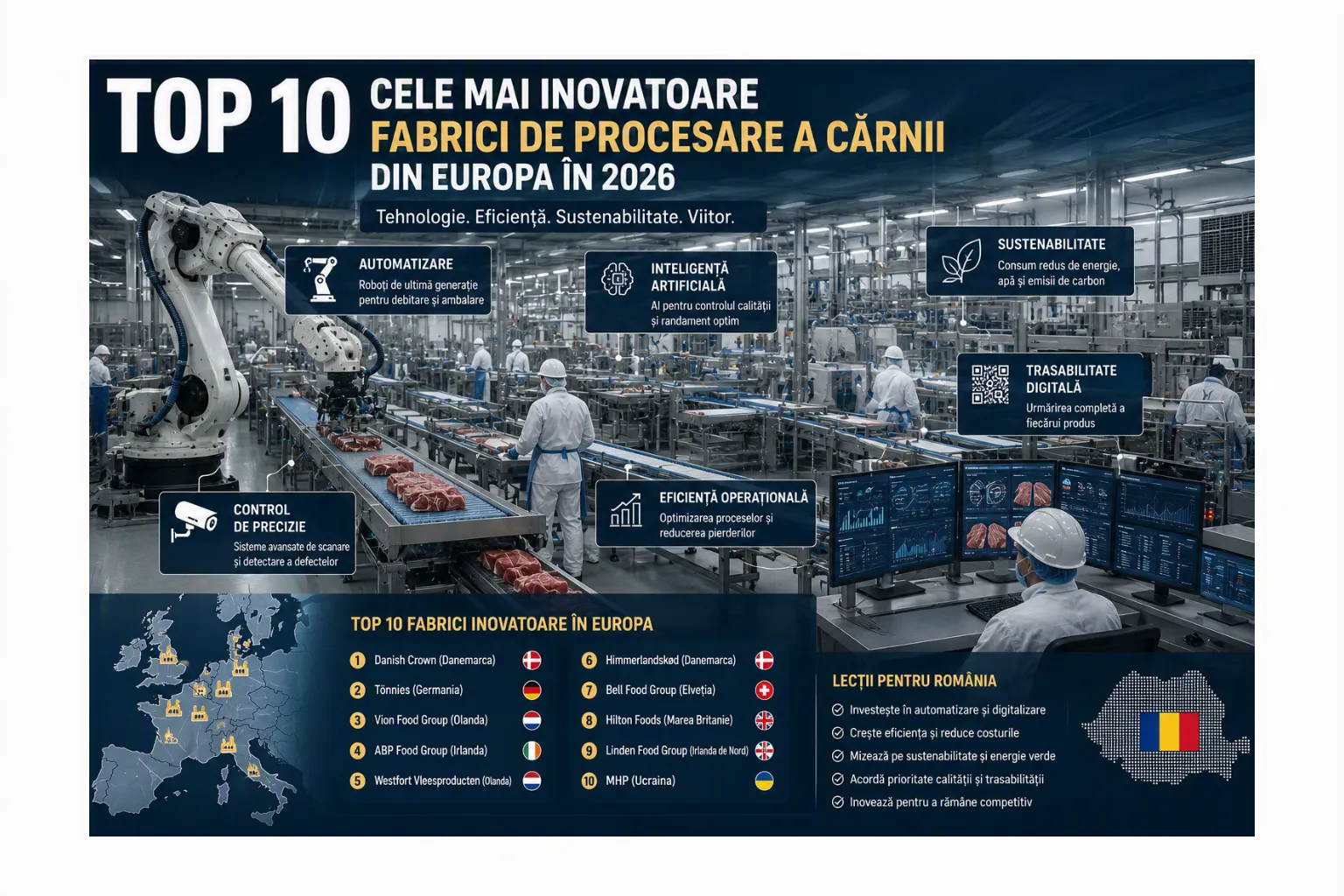 Top 10 cele mai inovatoare fabrici de procesare a cărnii din Europa în 2026: unde se construiește viitorul industriei și ce poate învăța România