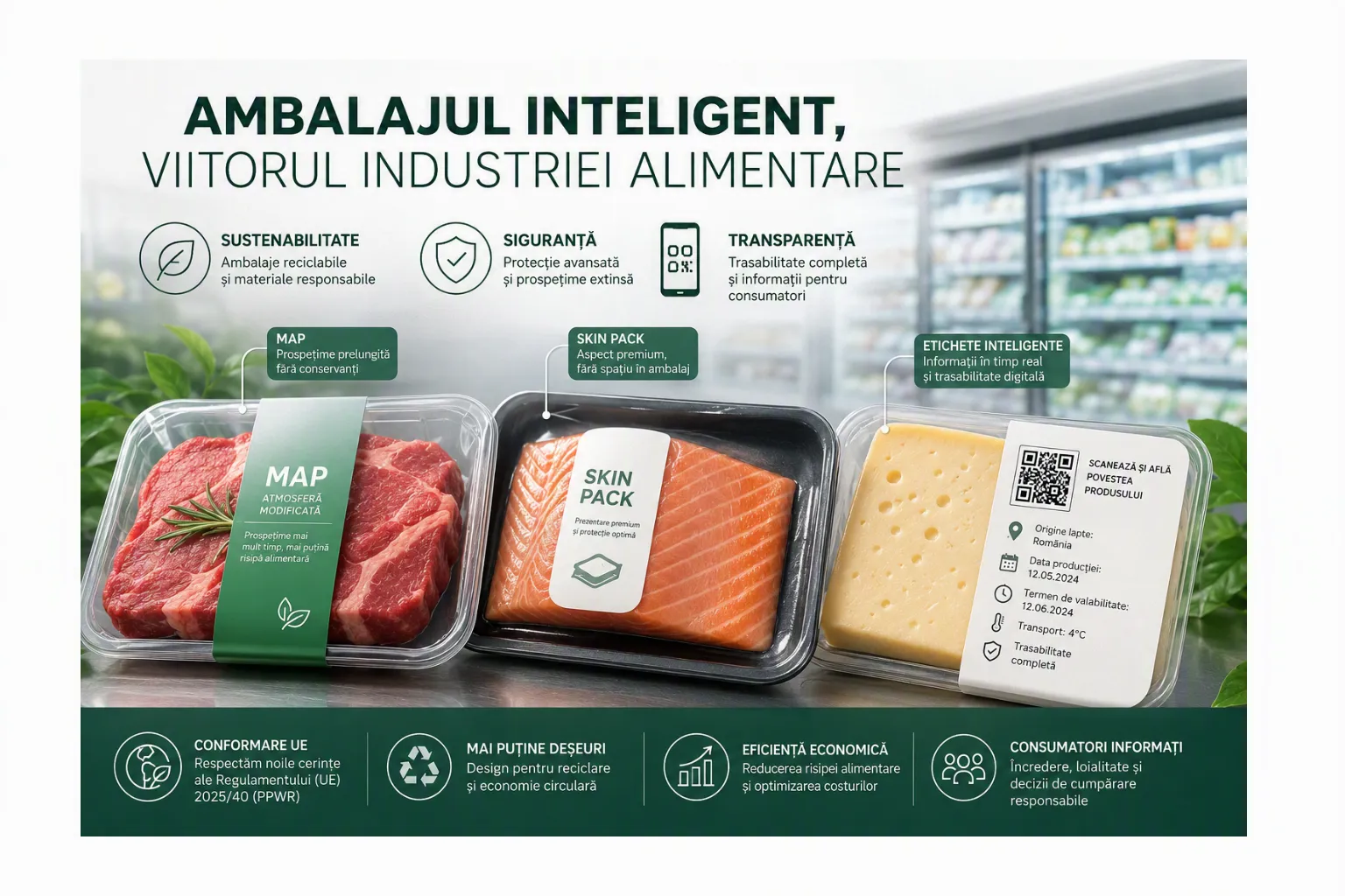 Revoluția ambalajelor: cum devin MAP, Skin Pack și etichetele inteligente un avantaj competitiv pentru procesatori