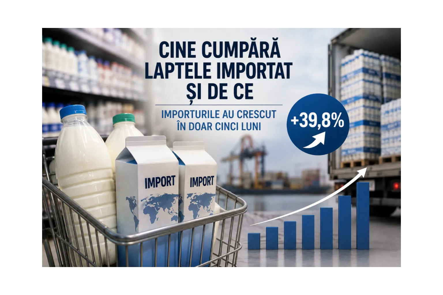 Cine cumpără laptele importat și de ce — importurile au crescut cu 39,8% în doar cinci luni