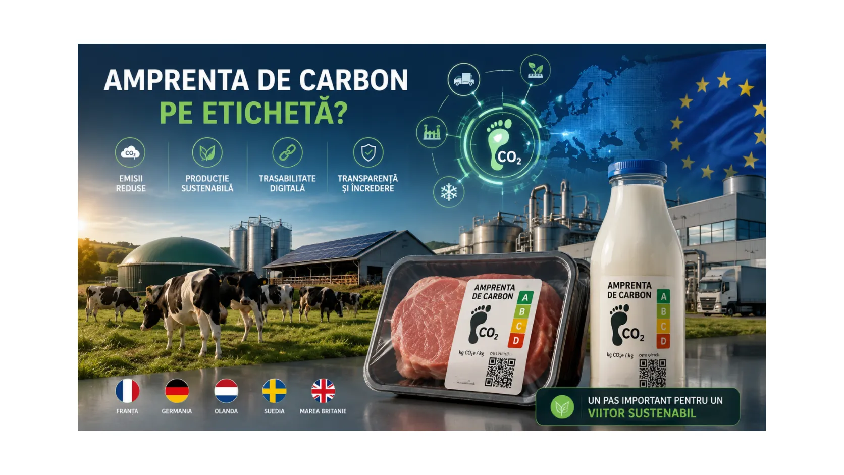 Amprenta de carbon obligatorie pe etichetă: ce companii europene testează deja acest lucru și ce ar însemna pentru fermele românești
