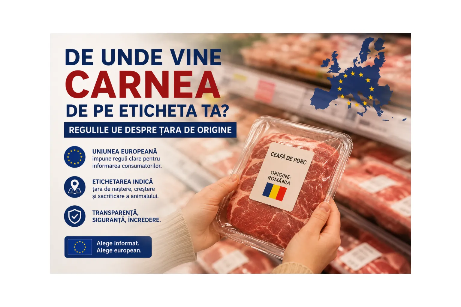 De unde vine carnea de pe eticheta ta? Regulile UE despre țara de origine