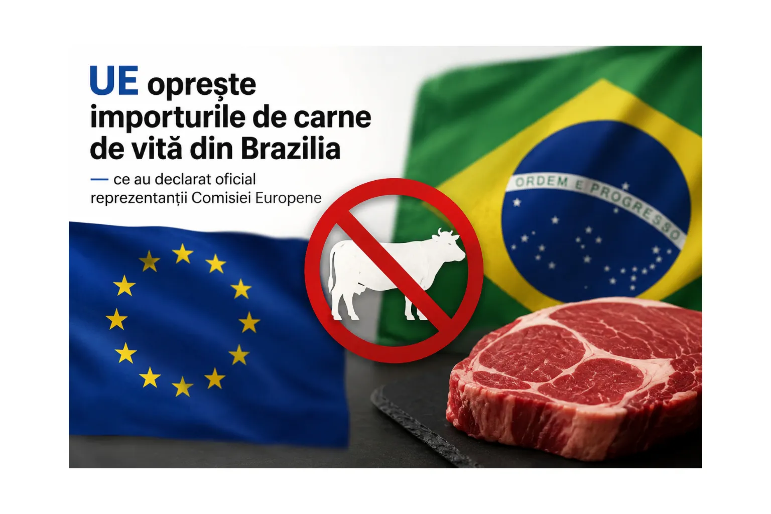 UE oprește importurile de carne de vită din Brazilia — ce au declarat oficial reprezentanții Comisiei Europene