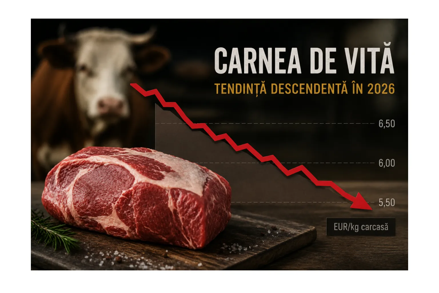 Carnea de vită rezistă mai bine crizei de prețuri din 2026 — dar tendința rămâne descendentă