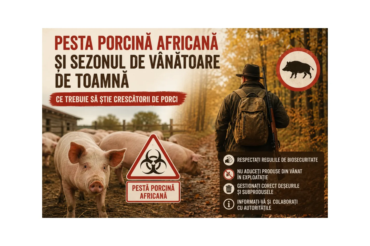 Pesta porcină africană și sezonul de vânătoare de toamnă Ce trebuie să știe crescătorii de porci