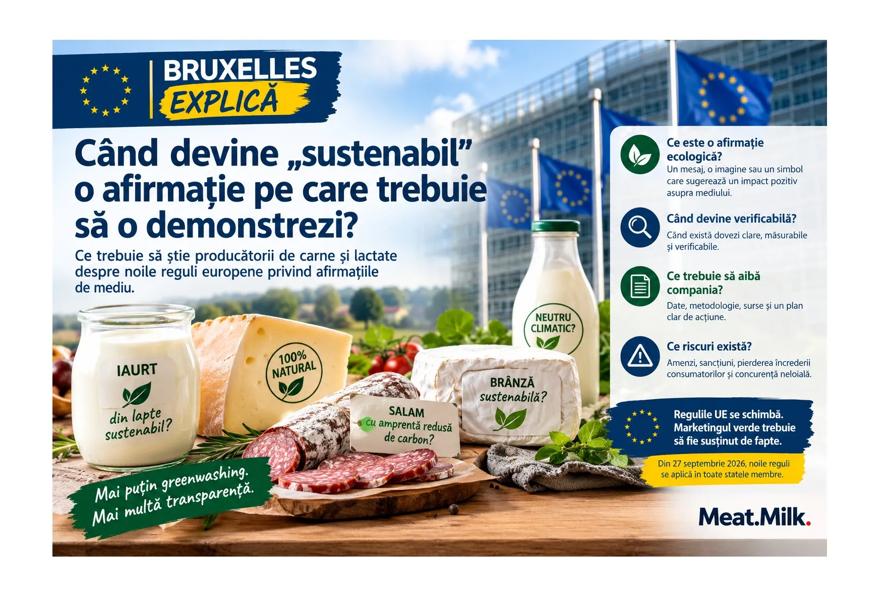 Bruxelles Explică: Cât de „verde” mai poate fi un iaurt, un salam sau o brânză în reclama producătorului?