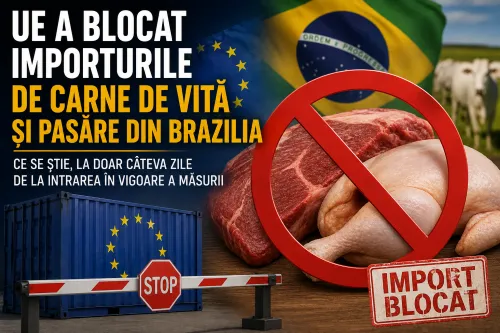 UE a blocat importurile de carne de vită și pasăre din Brazilia Ce se știe, la doar câteva zile de la intrarea în vigoare a măsurii