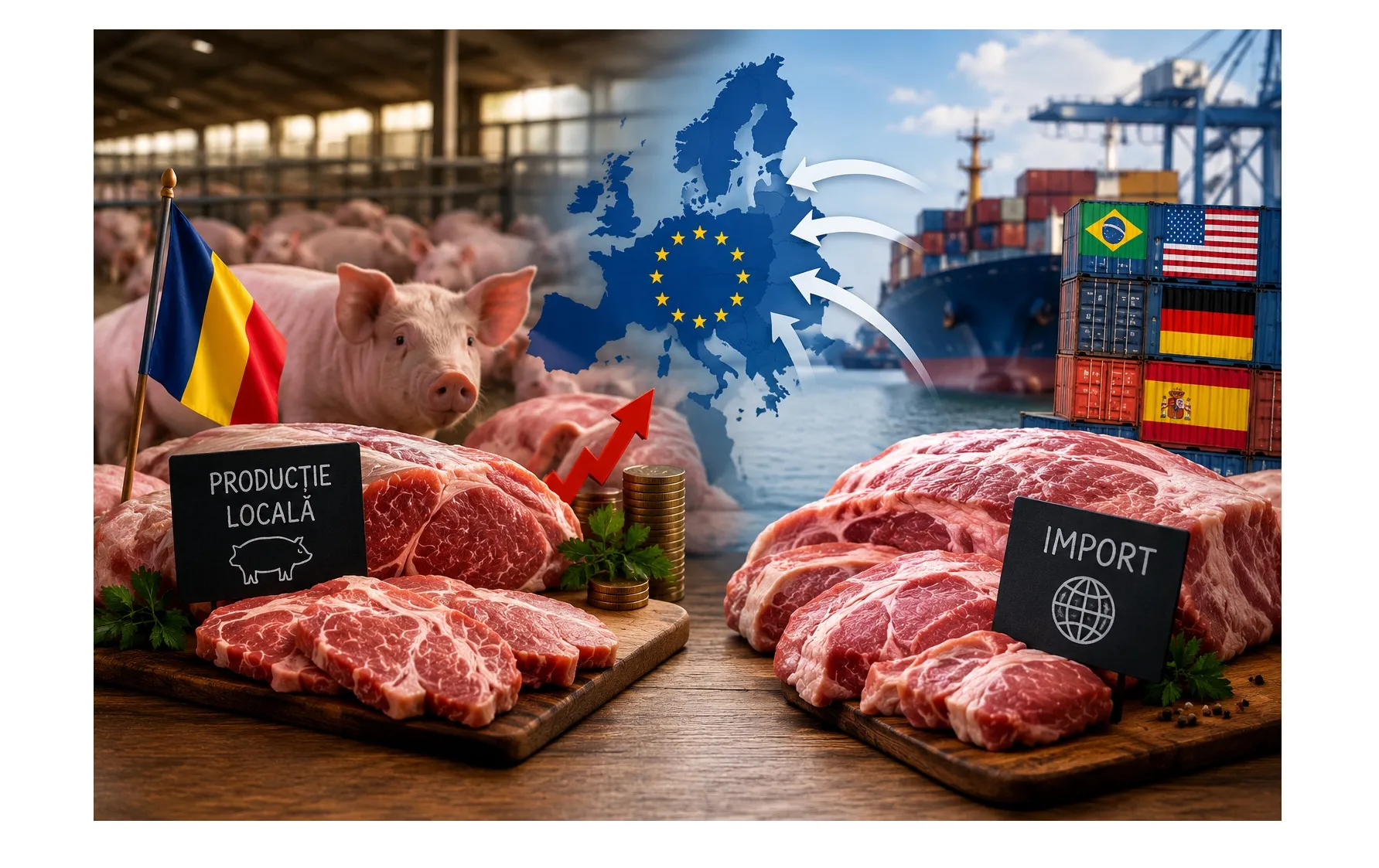 De ce carnea de porc din România nu poate concura cu importurile, chiar când prețul porcului crește
