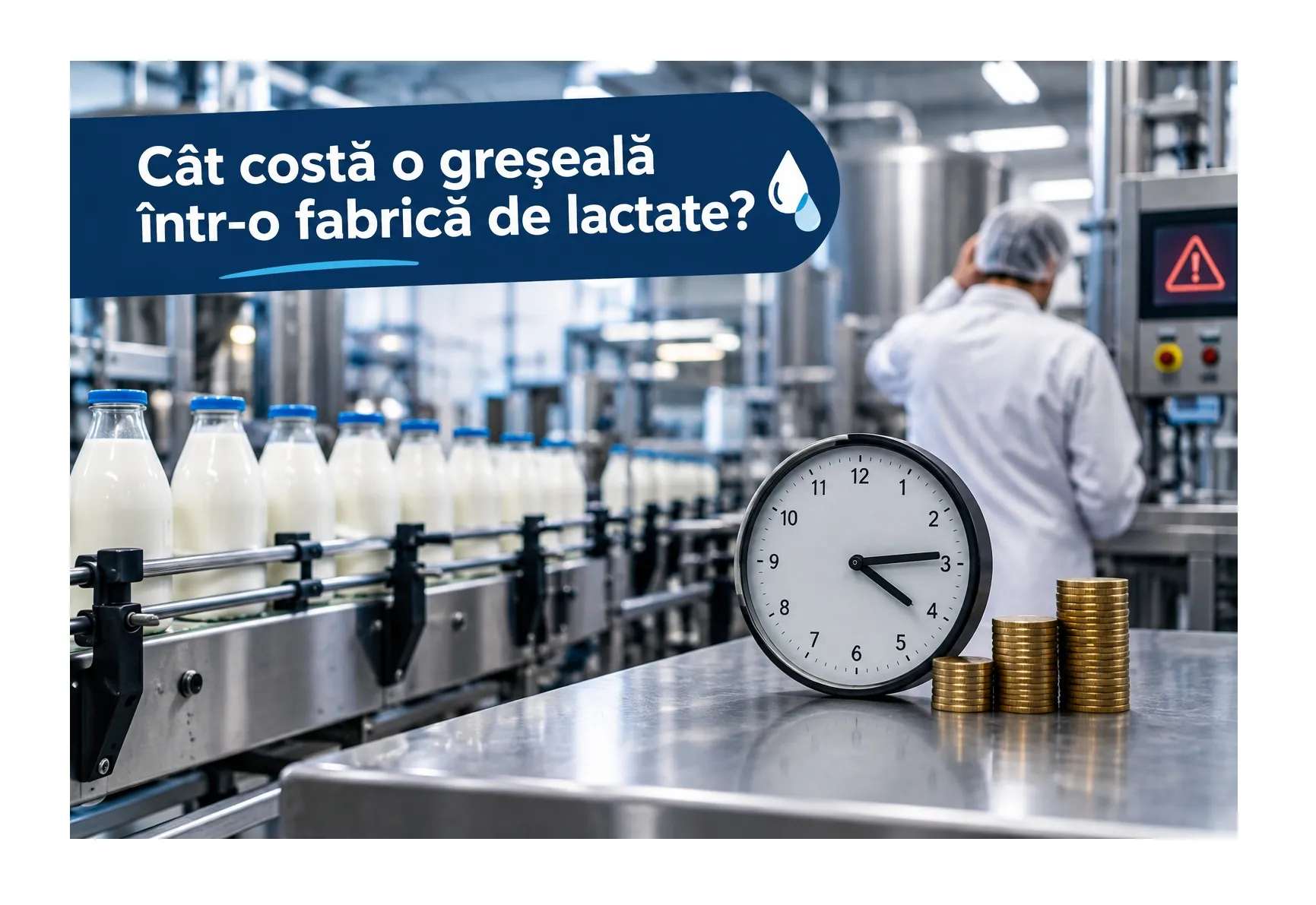 Cât costă o greșeală într-o fabrică de lactate? Un minut de downtime poate costa mai mult decât pare