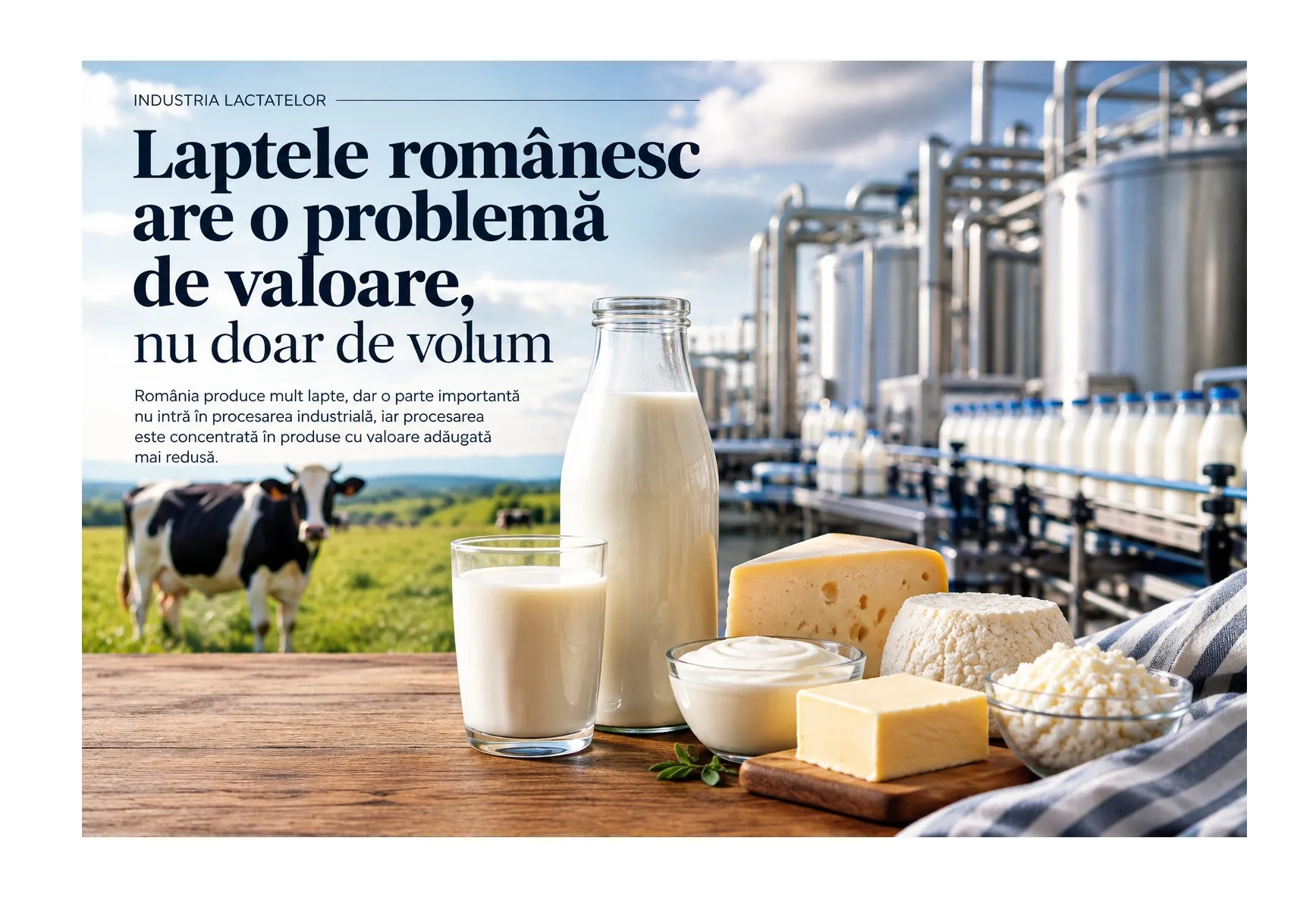 Laptele românesc are o problemă de valoare, nu doar de volum